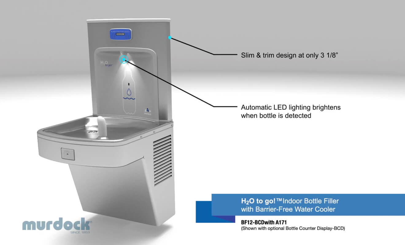 Water Bottle Filling Station with Purified Water - H2O to go!™ - Murdock  Manufacturing